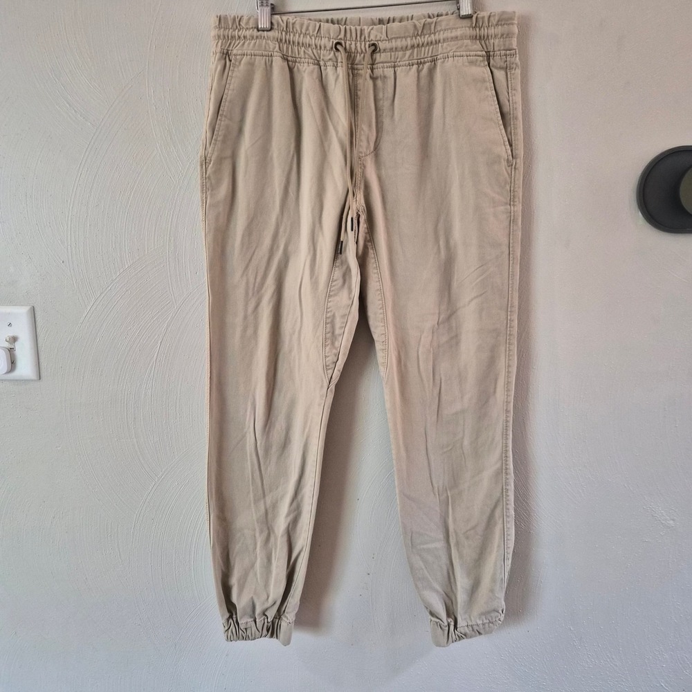 Aeropostale Mens Tan Khaki Cotton Twill Jogger Pants Size M Streetwear Utility